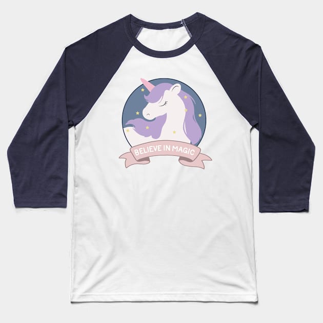 Unicorn Baseball T-Shirt by valentinahramov